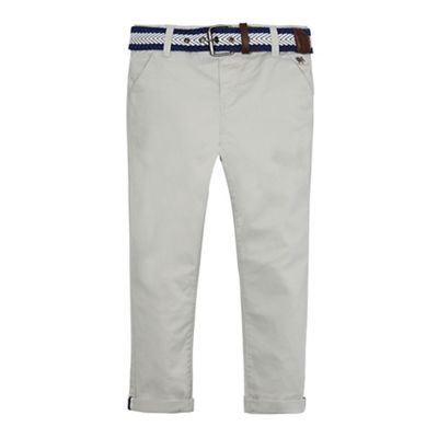 Boys' grey belted chino trousers